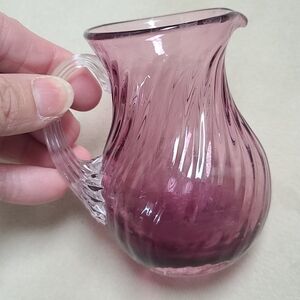 Purple Handblown Glass Mini Pitcher Vase